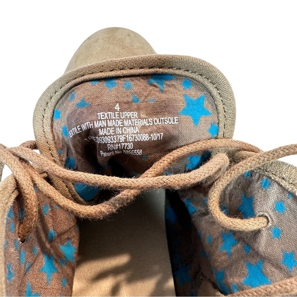 Cat & Jack Girls Faux Suede Beige Lace Up Side Zip Wedge Ankle Boots Size 4 - Picture 9 of 10